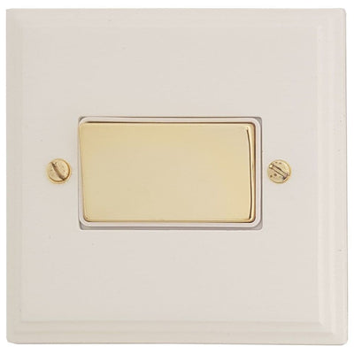 VW269-PB Victorian Plate Matt White 1 Gang Triple Pole 10A Fan Isolator Switch
