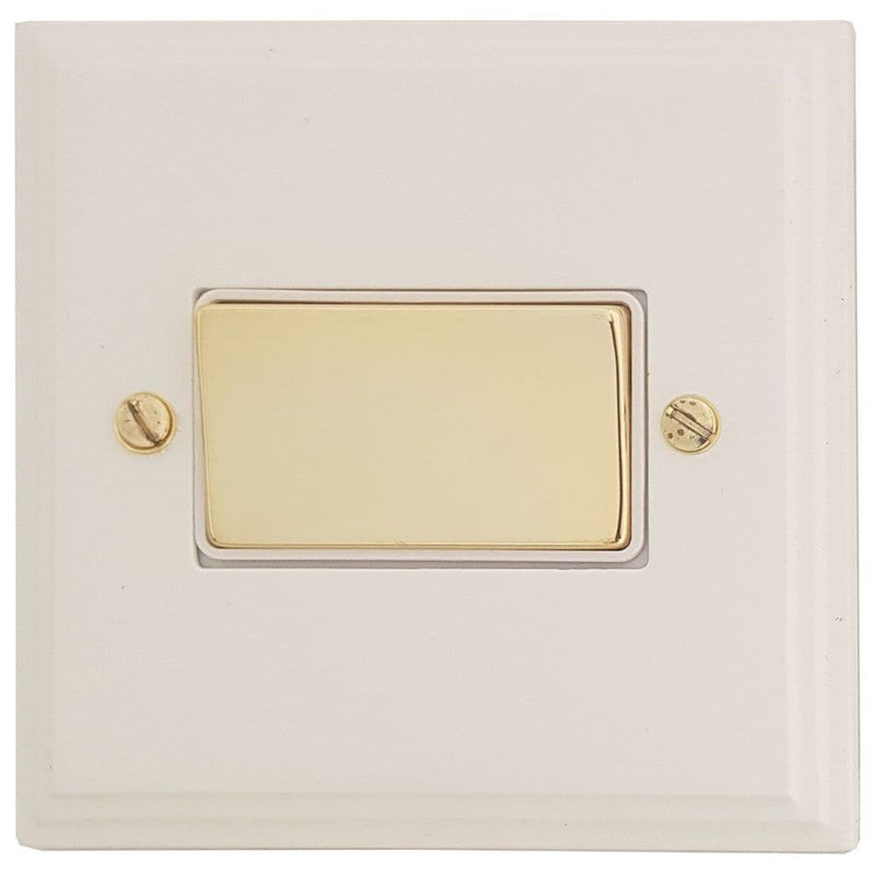 VW269-PB Victorian Plate Matt White 1 Gang Triple Pole 10A Fan Isolator Switch
