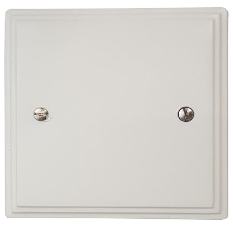 VW31 Victorian Plate Matt White 1 Gang Single Blank Plate