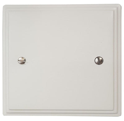 VW31 Victorian Plate Matt White 1 Gang Single Blank Plate