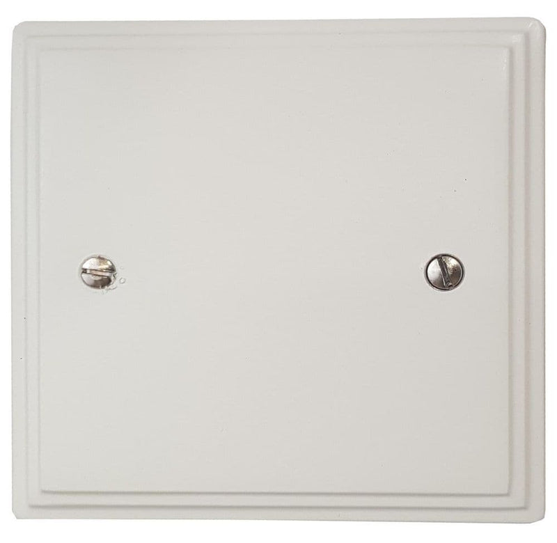 VW31 Victorian Plate Matt White 1 Gang Single Blank Plate