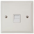 VW34W Victorian Plate Matt White 1 Gang Slave BT Telephone Socket