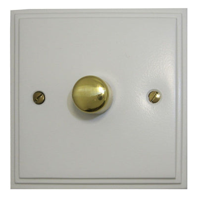VW511-PB Victorian Plate Matt White 1 Gang 1 or 2 Way V-Pro LED Dimmer Switch