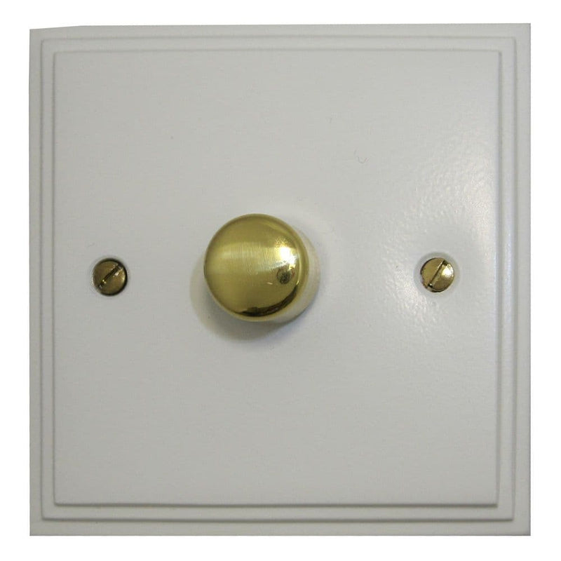 VW511-PB Victorian Plate Matt White 1 Gang 1 or 2 Way V-Pro LED Dimmer Switch