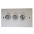 VW513-PC Victorian Plate Matt White 3 Gang 1 or 2 Way V-Pro LED Dimmer Switch