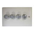 VW514-PC Victorian Plate Matt White 4 Gang 1 or 2 Way V-Pro LED Dimmer Switch