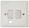 VW56W Victorian Plate Matt White 1 Gang Fused Spur 13A Switched & Flex Outlet