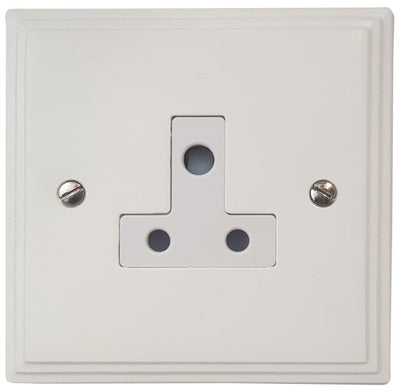 VW59W Victorian Plate Matt White 1 Gang Single 5 Amp Plug Socket