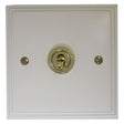 VW85A-PB Victorian Plate Matt White 1 Gang Intermediate Toggle Light Switch