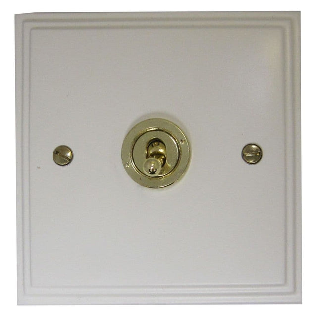 VW85A-PB Victorian Plate Matt White 1 Gang Intermediate Toggle Light Switch
