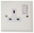 VW9W Victorian Plate Matt White 1 Gang Single 13A Switched Plug Socket