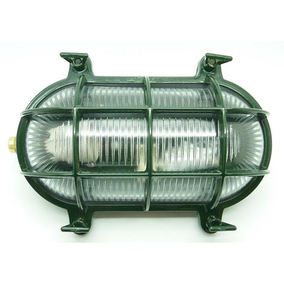 09016 - Solid Brass Bulkhead Standard 120mm x 225mm - Green - Lampfix - Sparks Warehouse