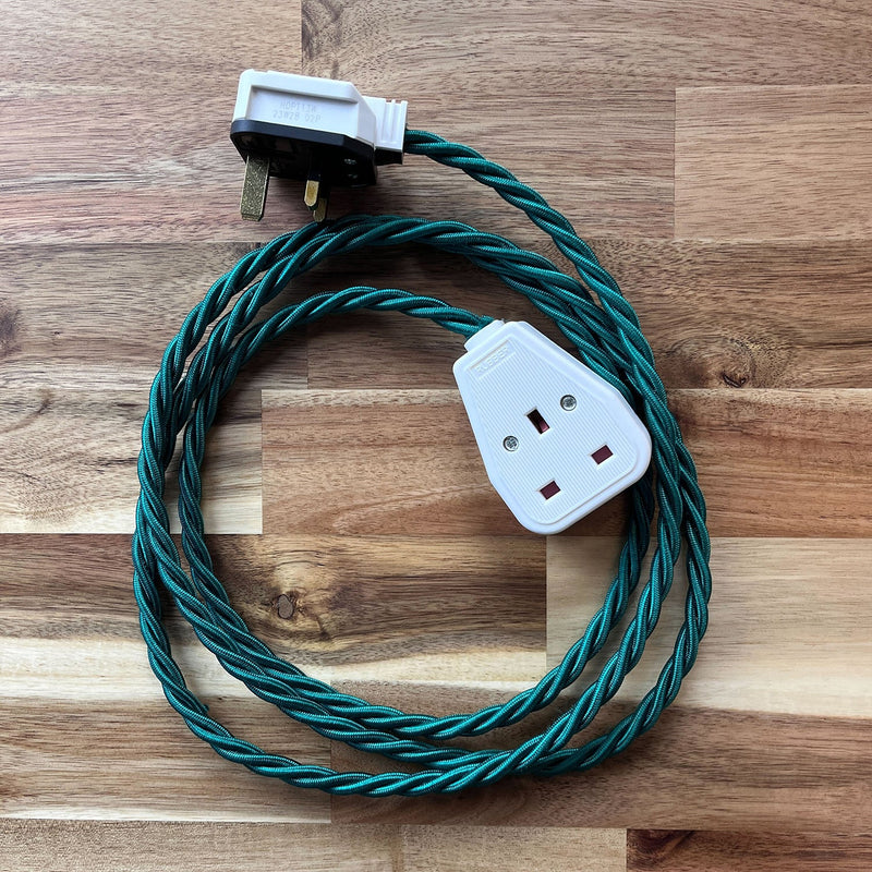 Christmas Red/White/Green Decorative Extension Lead - White Trailing Socket